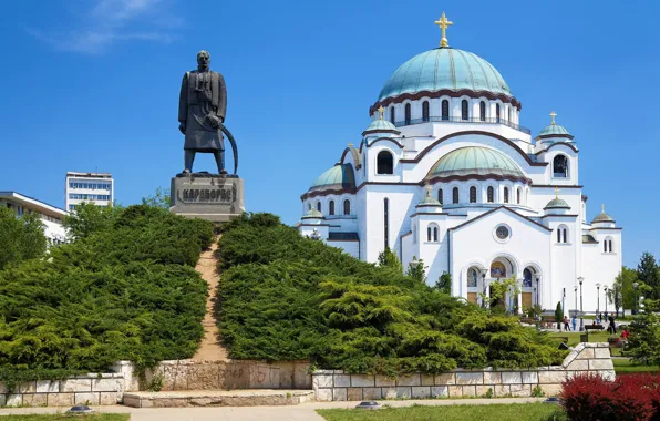 Cross, monument, Cathedral, Serbia