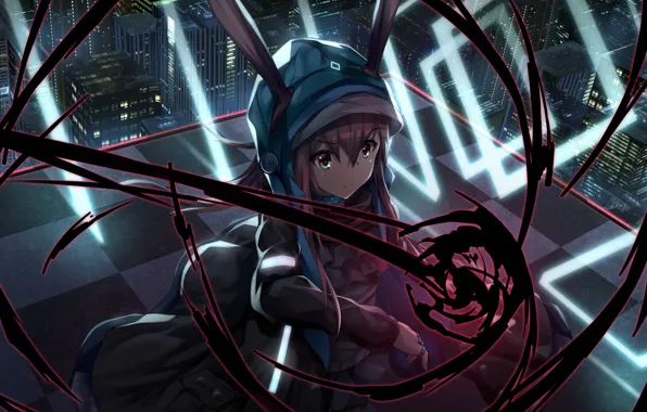 Girl, the city, magic, Arknights, Amiya
