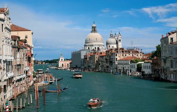 City, the city, Italy, Venice, channel, Italy, gondola, Venice