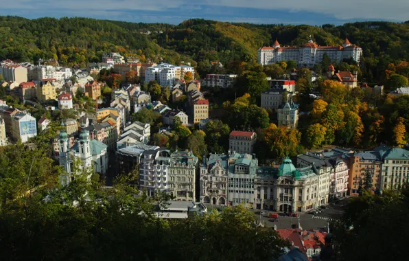 Czech Republic, panorama, Karlovy Vary, Carlsbad