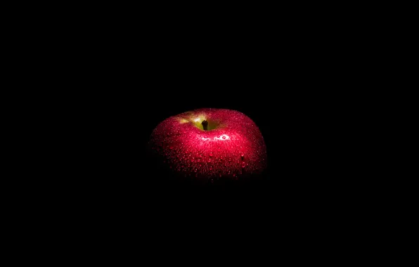 Background, Dark side, Red apple