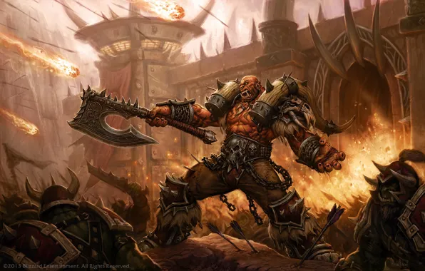 Fantasy, Blizzard, Warrior, WarCraft, Illustration, Characters, Garrosh Hellscream, Glenn Rane