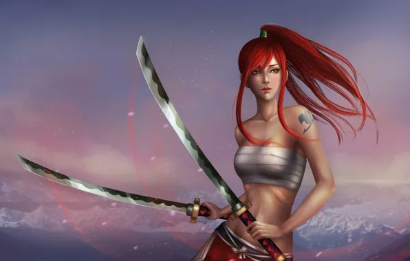 Girl, sword, Fairy Tail, Elsa, Fairy tail