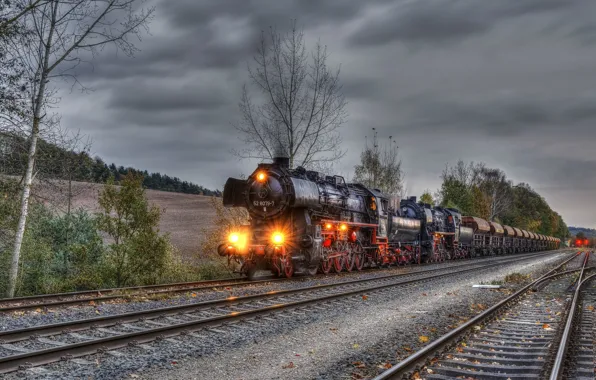 Background, train, railroad