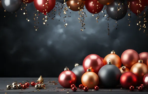 Balls, New Year, Christmas, new year, happy, Christmas, balls, merry
