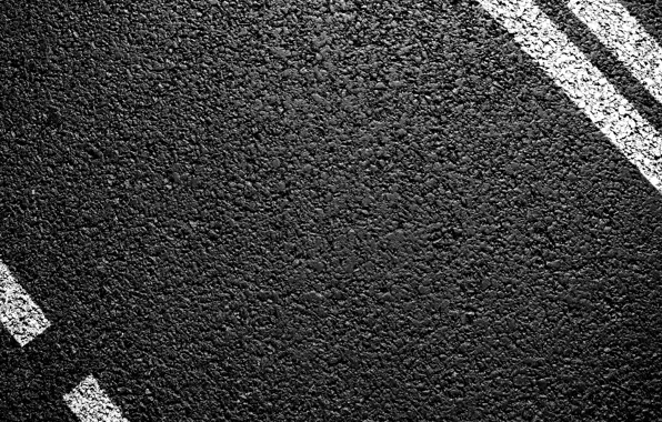 Road, asphalt, macro, markup, texture, black background, white stripes