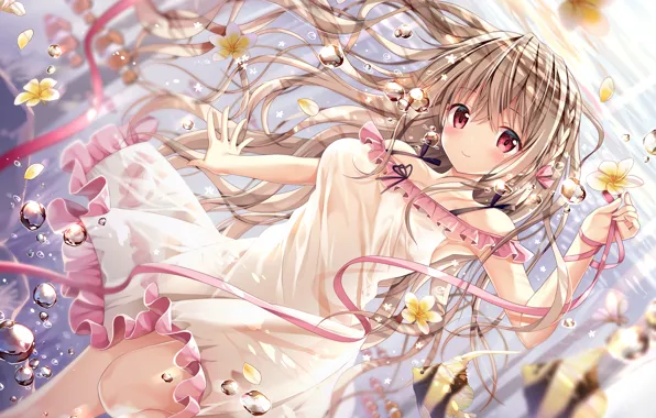 Picture girl, sexy, dress, brown hair, boobs, anime, beautiful, pretty