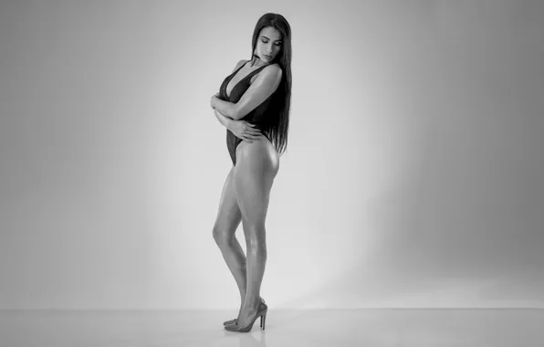 Girl, sexy, lingerie, cleavage, bodysuit, long hair, boobs, beautiful