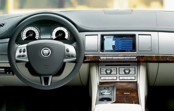 Jaguar, the wheel, salon, dashboard