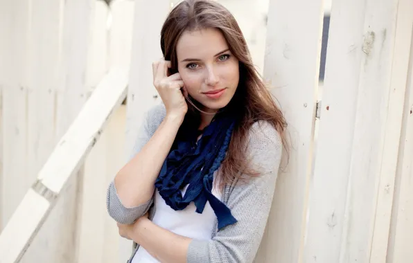 Look, girl, smile, model, scarf, Megan Coffey