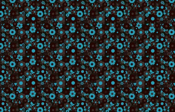 Picture flowers, blue, pattern, texture, brown