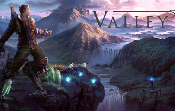 Landscape, guy, valley