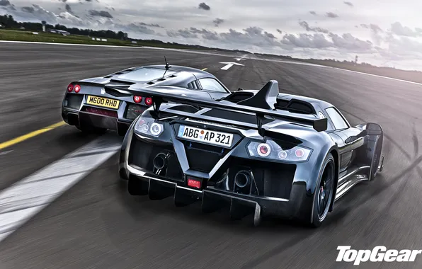 Picture the sky, horizon, Gumpert, rear view, top gear, and, supercars, Apollo
