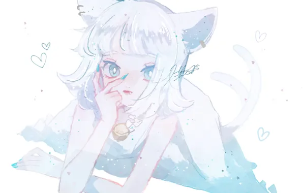 Girl, cat ears, two tails