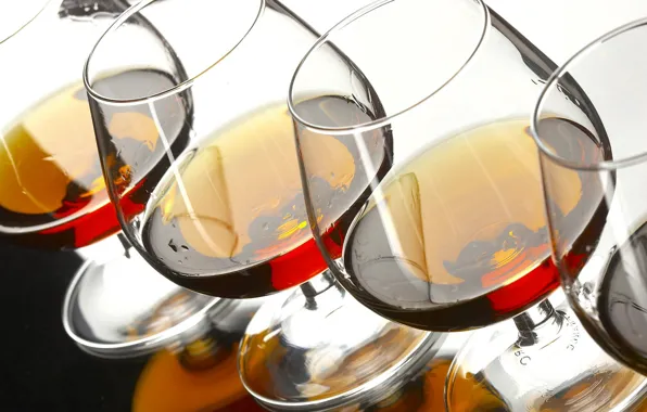 Glasses, Cognac, Alcohol
