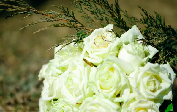 The bride's bouquet, ring-ring, wedding-wedding