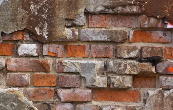 Picture wall, pattern, brick, broken bricks, reboque