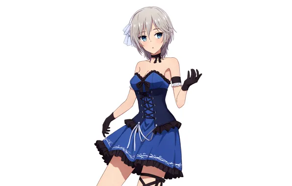 Girl, sexy, Anastasia, cleavage, dress, boobs, anime, blue eyes