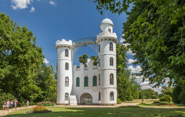 Trees, Park, castle, Germany, Germany, Berlin, Berlin, Peacock Island