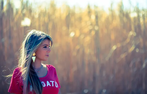 Portrait, earrings, profile, sunlight