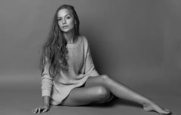 Picture background, Sarah, legs, sweater, Studio