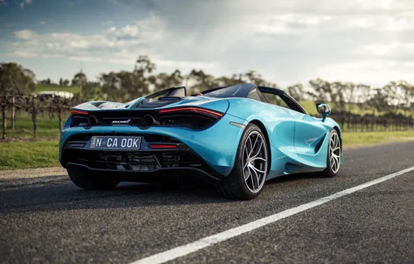 McLaren, supercar, rear view, Spider, 720S, 2019