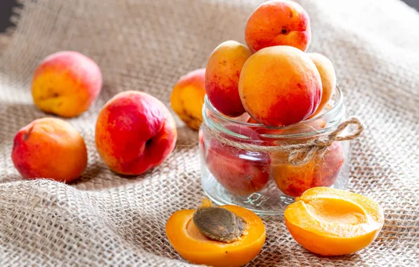 Light, Bank, fabric, fruit, placer, peaches, bone, halves