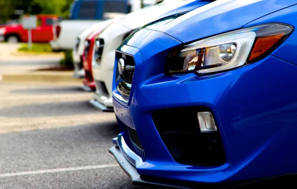Subaru, red, white, blue, wrx, sti, STI, 2014