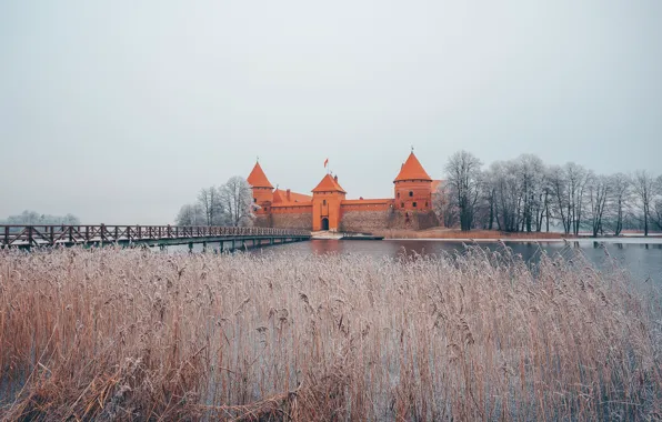 Picture Winter, Castle, Trakai, Lithuania