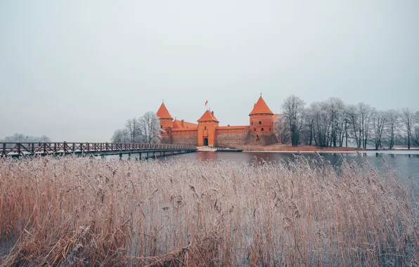 Winter, Castle, Trakai, Lithuania