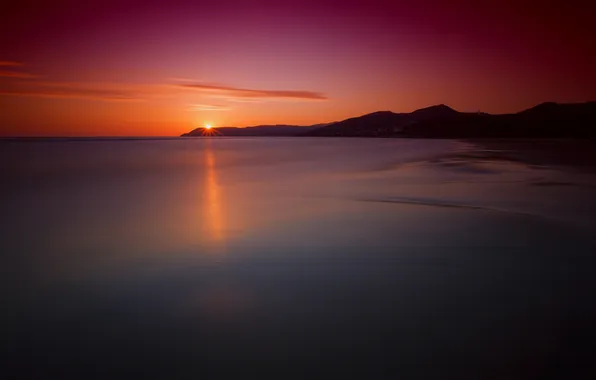 Sea, landscape, sunset, horizon, izmir, Kusadasi, Turkiye