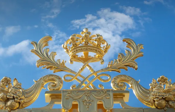 France, crown, fence, the fence, Palace, item, Versailles