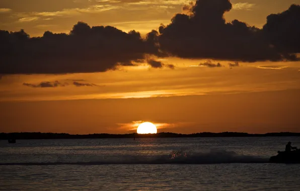 Sea, beach, the sky, water, the sun, clouds, nature, the ocean