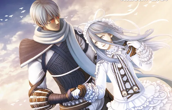 Girl, anime, art, guy, two, hack//SIGN