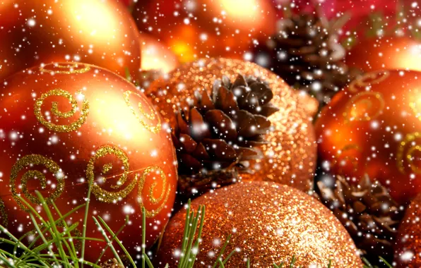 Picture needles, balls, bumps, Christmas decorations