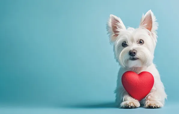 Look, love, pose, heart, portrait, dog, white, face