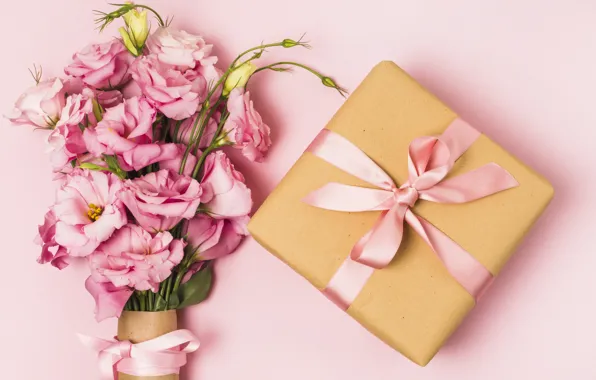 Picture birthday, holiday, gift, bouquet, eustoma