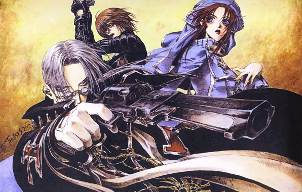 Gun, cross, gloves, trinity blood, nun, Abel Nightroad, Trinity blood, Dietrich von Lohengrin