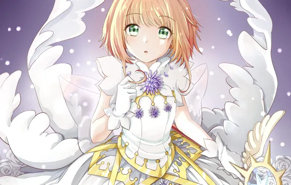 Look, angel, girl, Card Captor Sakura, Sakura - collector cards