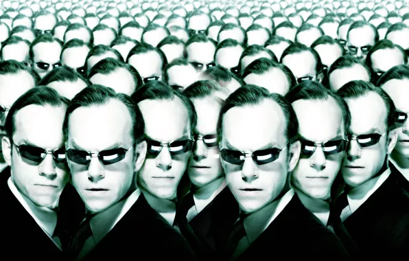 Picture glasses, matrix, head, a lot, Agent Smith, The Matrix