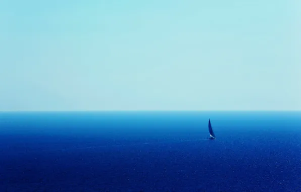 Picture the way, the ocean, sail, yacht, the vastness, Blue Ocean