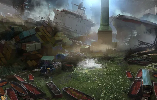 Ships, boats, dump, desolation, Rememberme