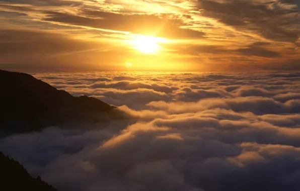Nature, sunset, cloud