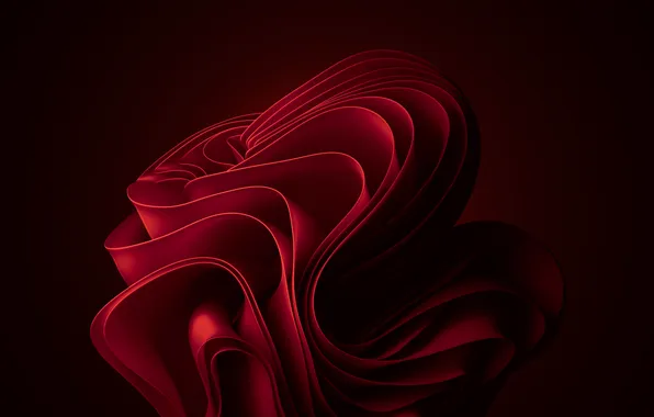 Red, abstraction, abstract, red, dark red, dark red, bloom, windows 11