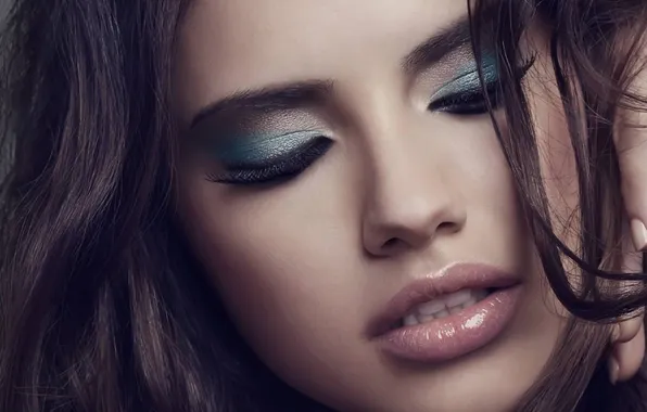 Face, eyelashes, model, beauty, lips, Adriana Lima