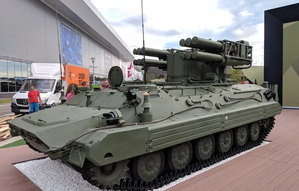 Picture exhibition of arms, Russian air defense, Forum «ARMY 2018», Anti - aircraft missile system, "Pine"