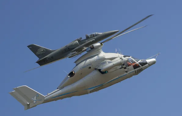 Flight, helicopter, the plane, experimental, combat training, L-39 Albatros, hybrid, Eurocopter X3