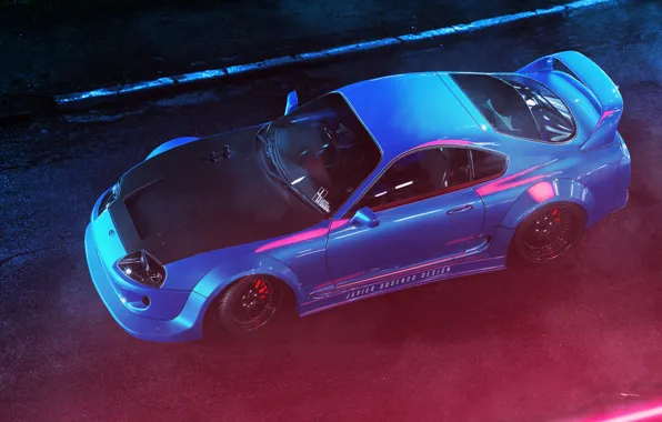 Background, Toyota, Supra, Toyota Supra, Illustration, Synth, Retrowave, Synthwave