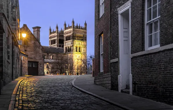 Picture street, England, building, home, Cathedral, England, Durham, Durham