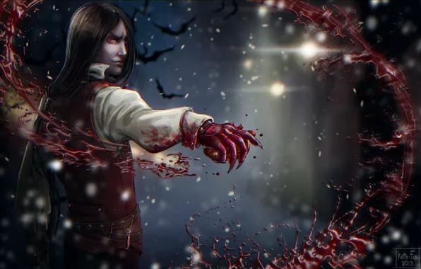 Blood, vampire, blood, bats, Art, Katrin, vampire, Kate-FoX